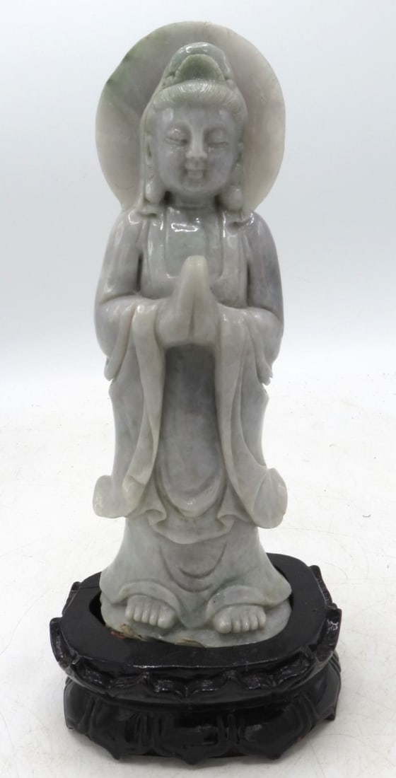 Jadeite Hand Carved Sculpture H: 9.5" W: 4" China ( Circa 1900s} (1 of 4)