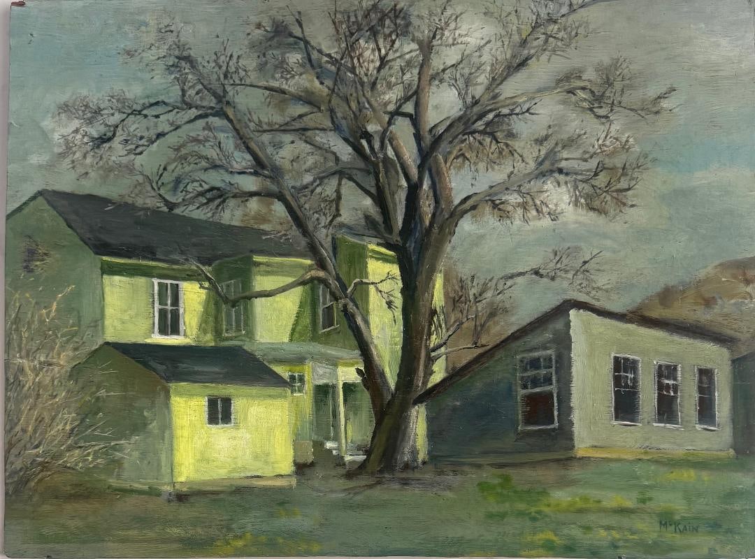 Bruce Mckain (Attributed) Oil on Board Art: 19" x 25" (1 of 2)