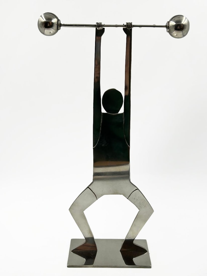 Atelier Hagenauer Art Deco Bronze Figure of Weightlifter H: 10" W: 6" D: 2": Shipping In - House available. Carl Hagenauer (1872 - 1928) founded what became the Werkstatte Hagenauer Wien in 1898. He began as an apprentice at Wurbel & Czokally, a silverware producer in Vienna.