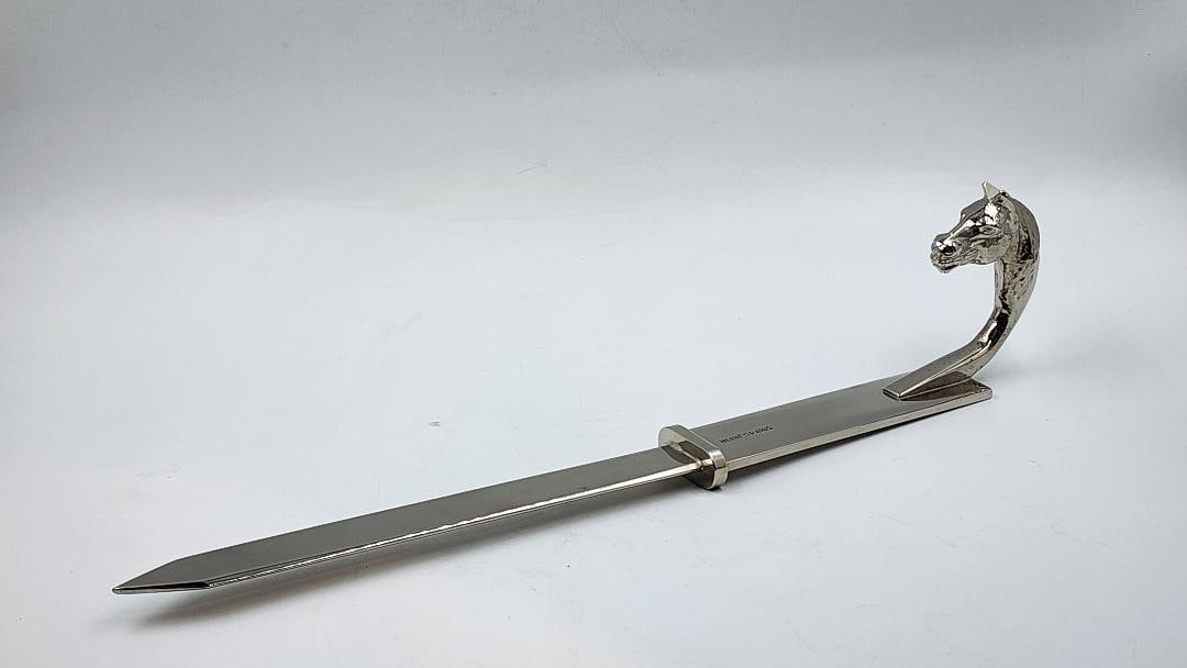Hermes Paris Letter Opener w/ Horse Figure Long: 10.7" France: Shipping In - House available -