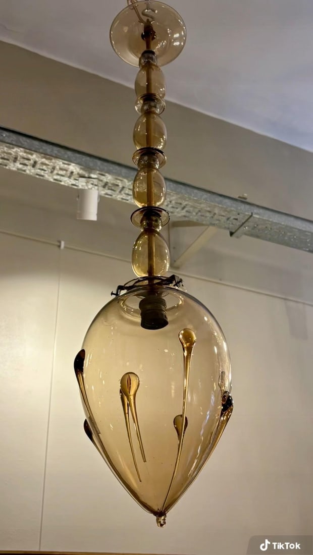 Vittorio Zecchin to Venini Suspension Glass Lamp H: 32" Italy (1 of 1)