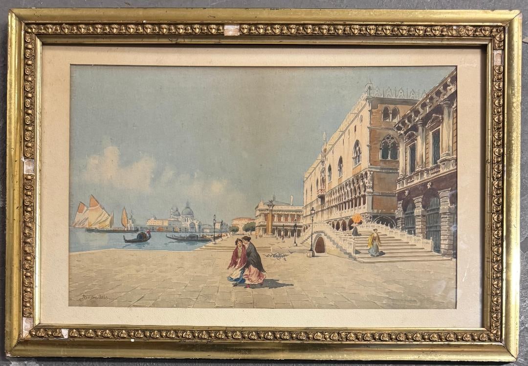 Antonietta Brandeis (Attributed) Watercolor on Paper Art: 16.5" x 10.5" Fr: 22" x 15" (1 of 5)