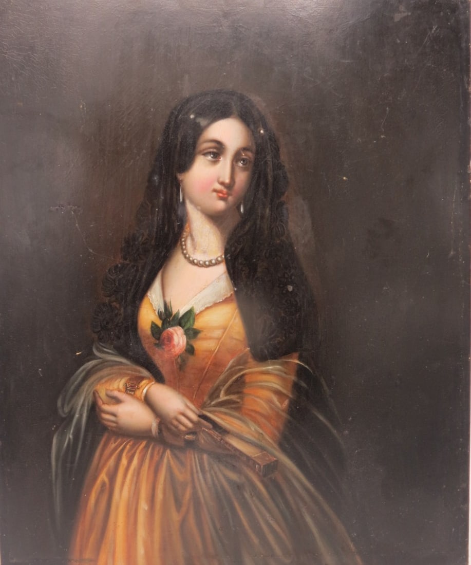 Antique European Oil on Board Art: 15.5" x 13" Unframed (Circa 1880s) (1 of 4)