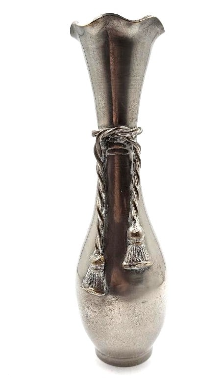 Maria Pergay Art Deco Silverplated Vase H: 5.8" (1 of 4)