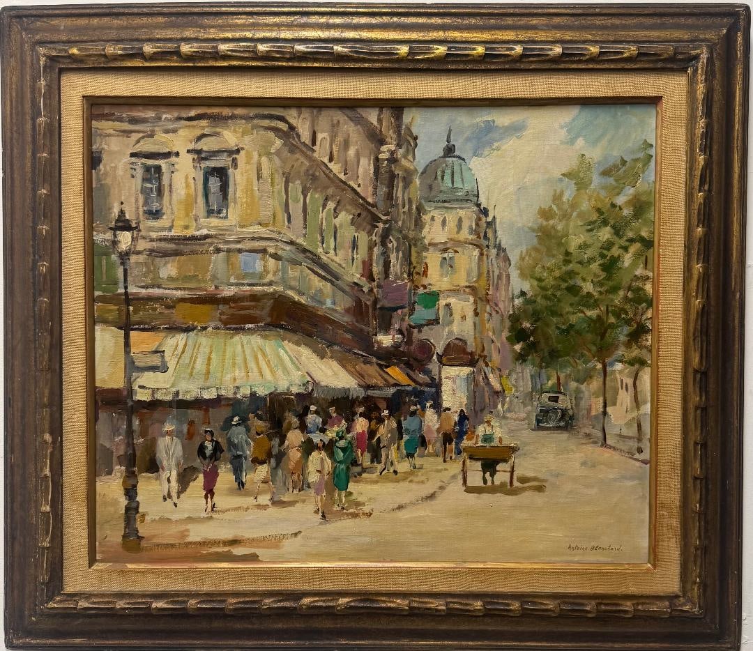 Antoine Blanchard Attributed Oil on Board Art: 24" x 20" Frame: 32" x 28" (1 of 4)