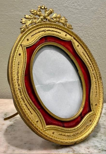 Enamel and Ormolu Bronze Photo Frame H; 9" France (1 of 2)