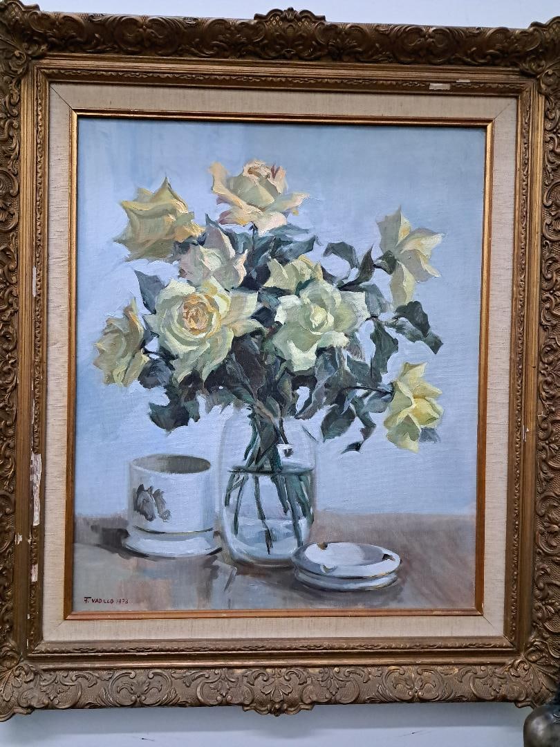Francisco Vadillo, Oil on Canvas Roses. W/ Provenance. (1 of 4)