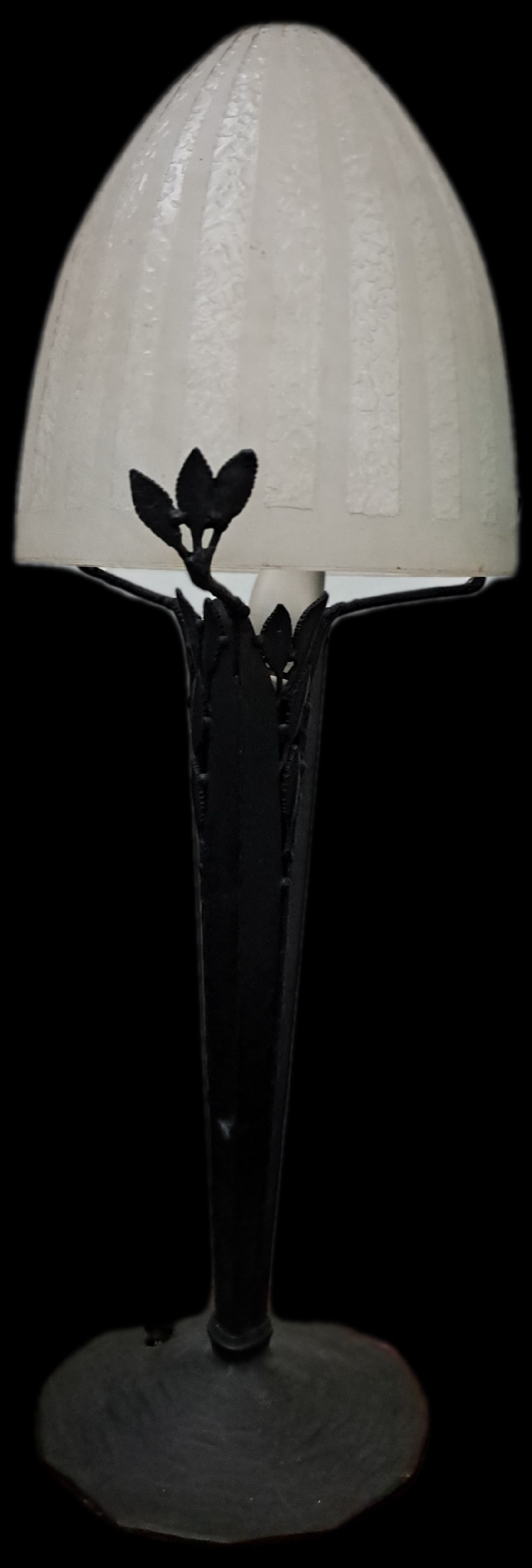 Daum Nancy Art Deco Table lamp Iron Base H: 23" (1 of 4)