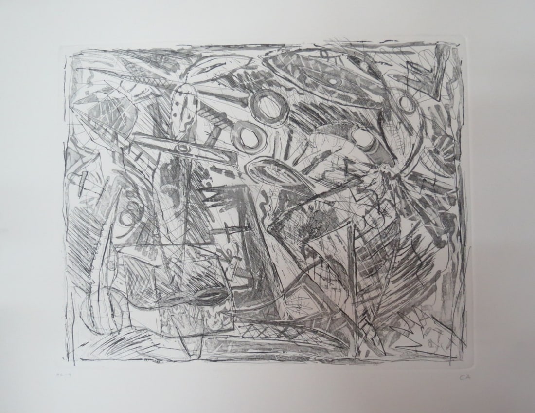 Carlos Alfonso "Attributed" Etching on Paper Art" 23" x 27" No COA (1 of 6)