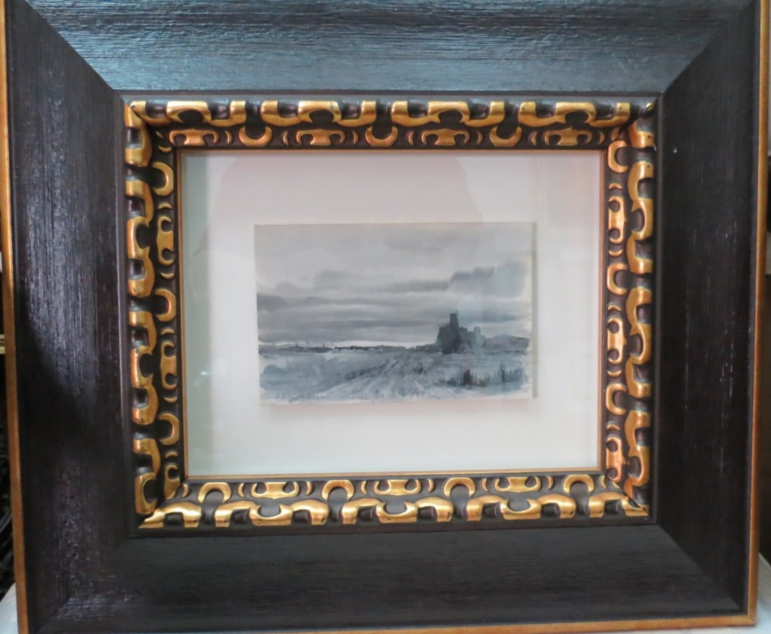 John Henry Twachman (Attrib) Gouache on Paper 7" x 4" Fr: 19" x 16" No COA (1 of 3)