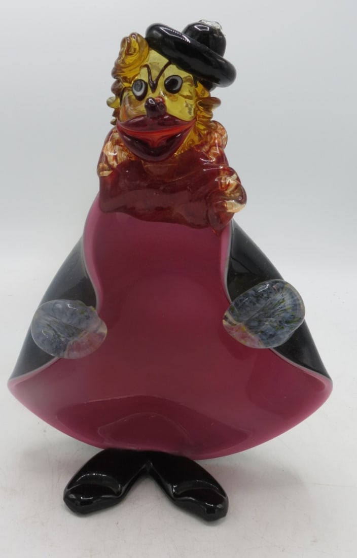 Murano Glass Centerpiece Clown Figure H: 10" W: 7" Italy (1 of 3)