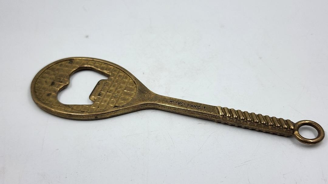 Hermes Paris Art Deco Bottle Opener Racket Shape L: 6" France (1 of 4)