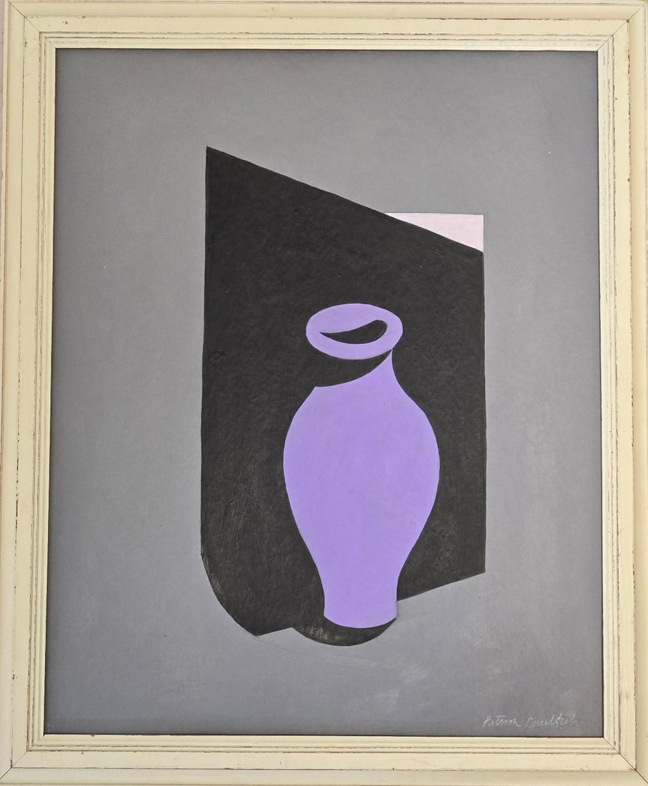 Patrick Caulfield (Attributed) Mixed Media on Board Art: 20" x 16": Shipping in - House available. Frame" 25" x 21" No COA - Patrick Joseph Caulfield, CBE, RA (29 January 1936 – 29 September 2005), was an English painter and printmaker known for his bold canvases, w