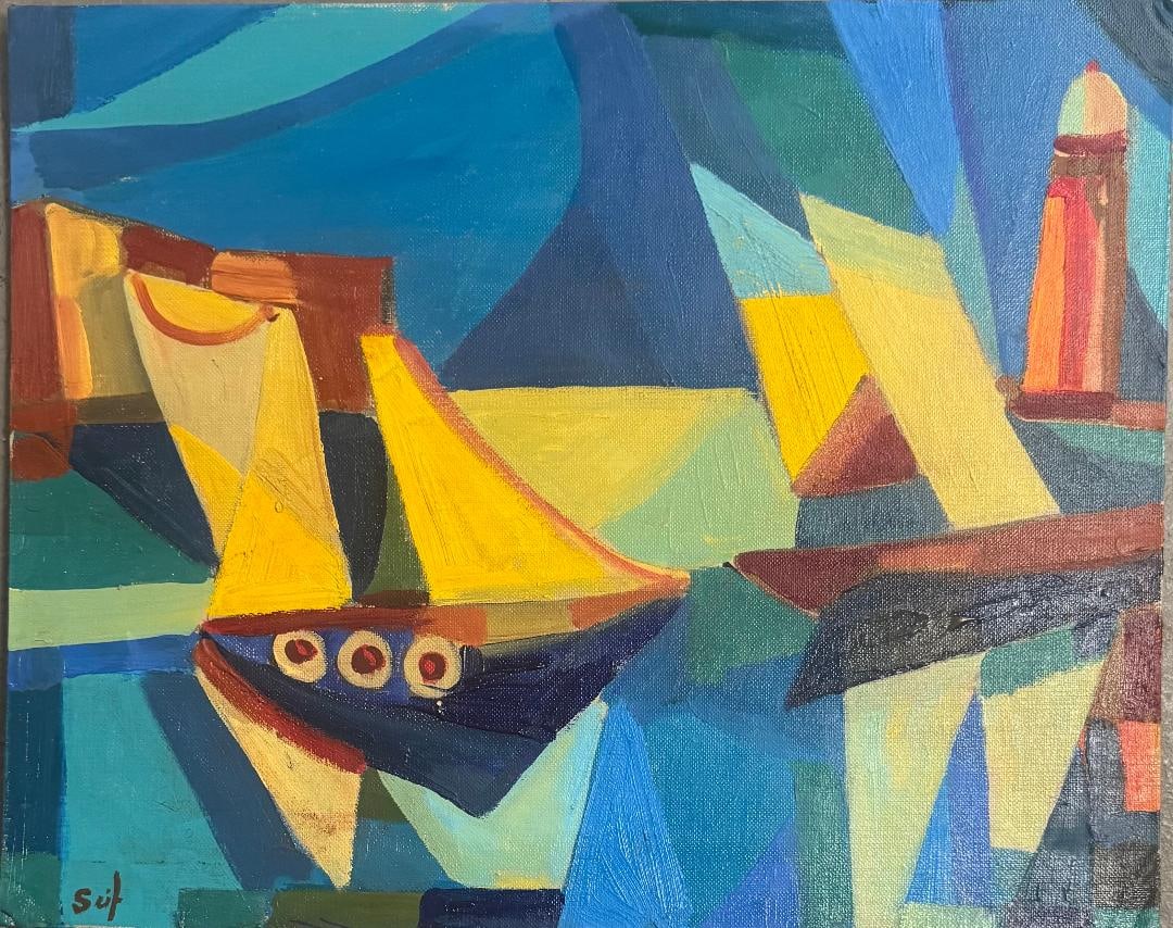 Seif Wanly (Attributed) Oil on Canvas over Board Art: 16" x 20": Shipping in - House available. No COA - Wanly was born in Alexandria, Egypt, in 1906 into an aristocratic family of Turkish origin.He introduced modern art to Egypt after studying at the studio of the