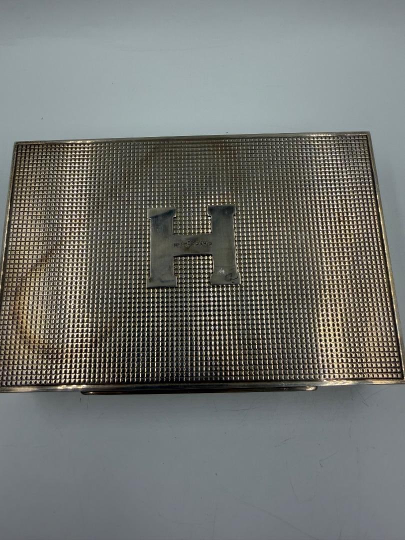 Hermes Paris Sterling Silver Art Deco Box H: 2" W: 7" D: 4" France: Shipping in - House available