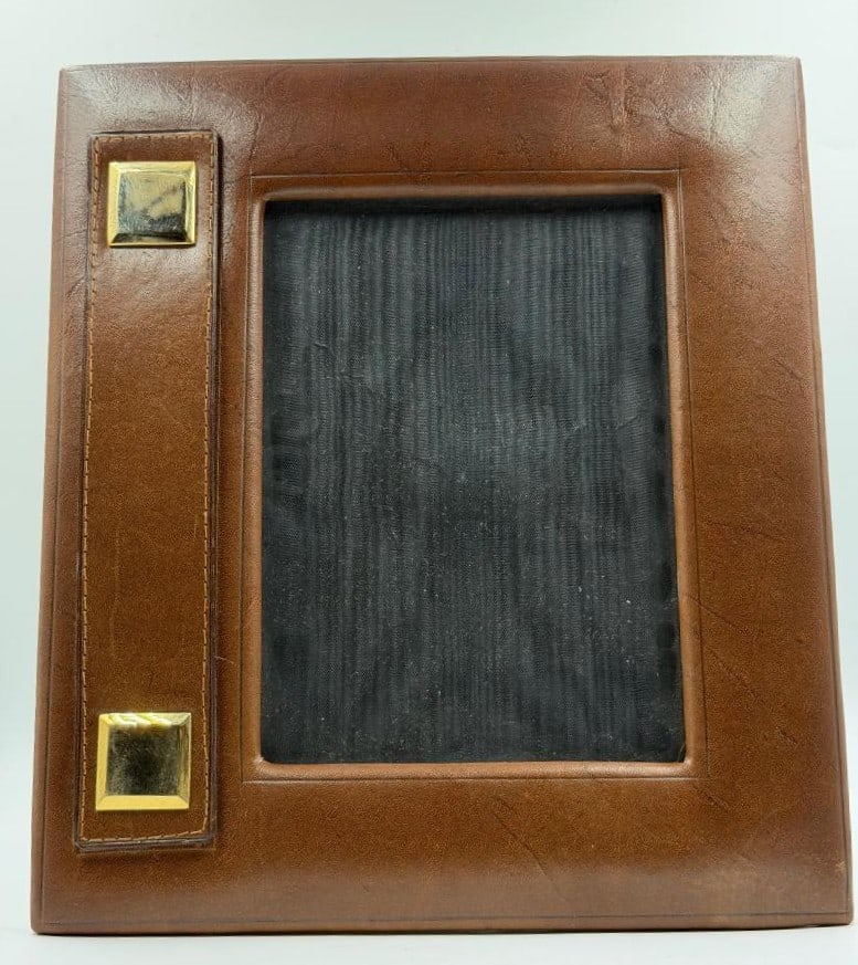 Hermes Paris Art Deco Leather Photo Frame- France 10" x 9": Shipping in - House available