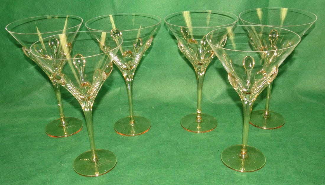Ion Tamaian Art Glass Martini Glasses set of 6