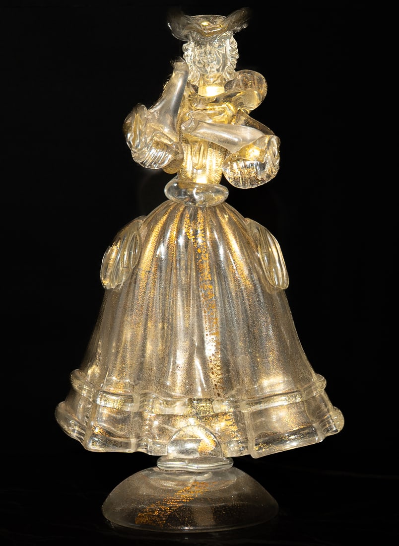 Crystal Murano Figure of Dancer H: 8.5": Shipping in - House available