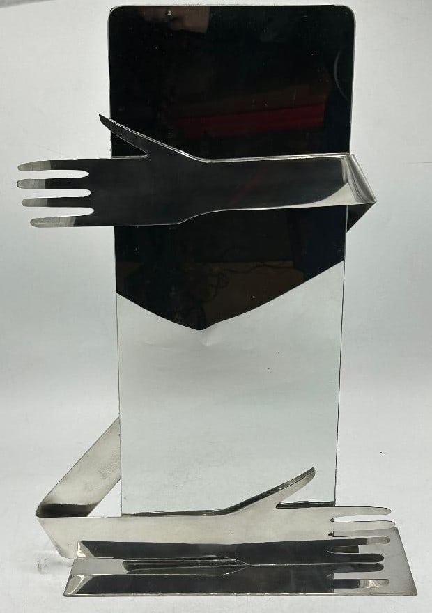 Atelier Hagenauer Art Deco Silverplated Magnificent Mirror H: 18.5" W: 11" D: 5" (1 of 4)