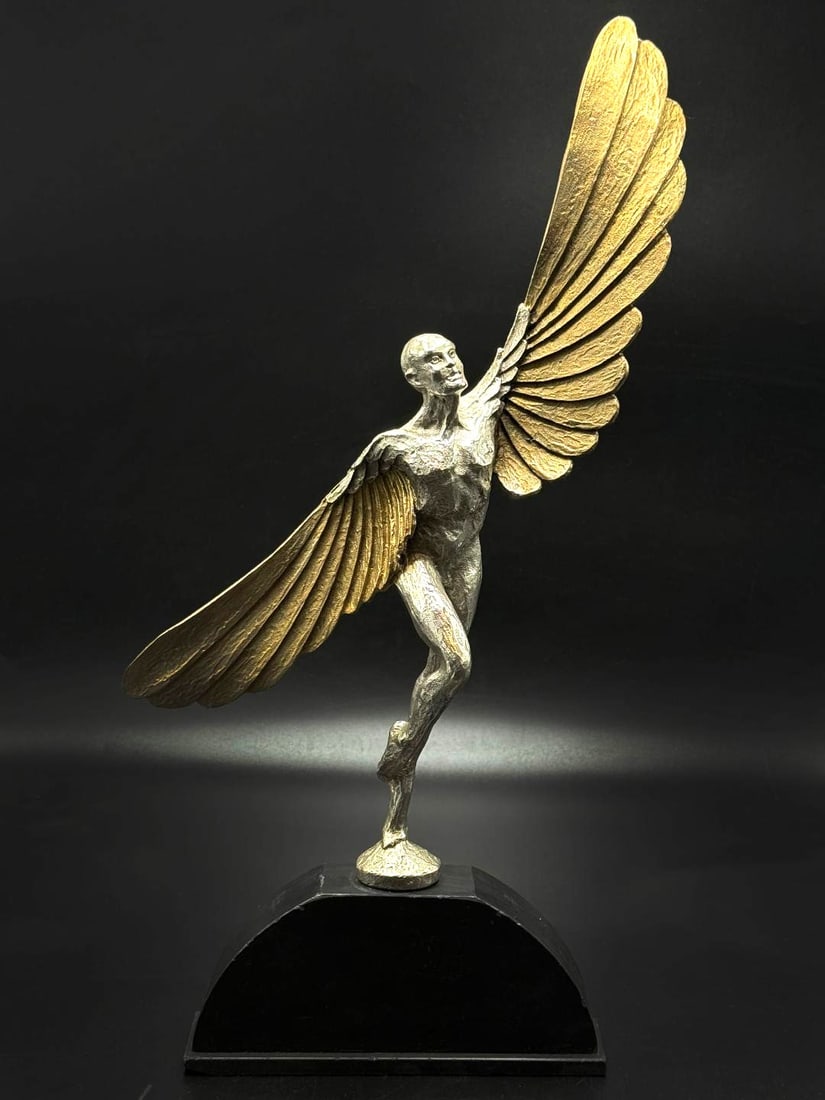Icaro Large Art Deco Lost Wax Bronze Sculpture H: 13.5" (1 of 7)