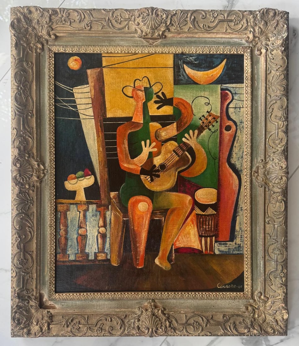 Mario Carreno Gouache on Board Art: 20" x 16" Fr: 26" x 22" w/ COA (1 of 6)