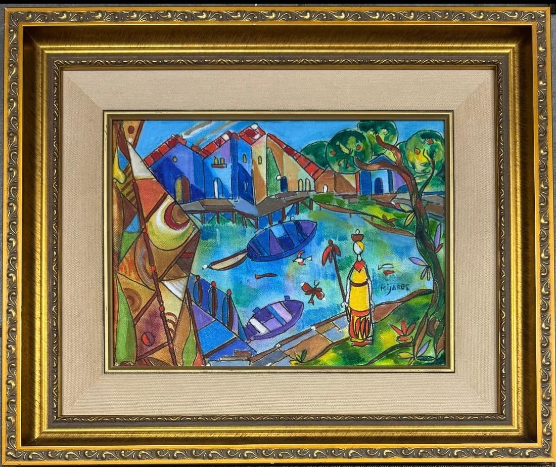 Jose Maria Mijares Oil on Canvas Art: 9" x 12" Fr: 18" x 21" w/ COA: Shipping in - House available Jose Maria Mijares was a Cuban contemporary visual artist. He began drawing in his adolescent years and entered the San Alejandro Academy of Fine Arts on a scholarship at