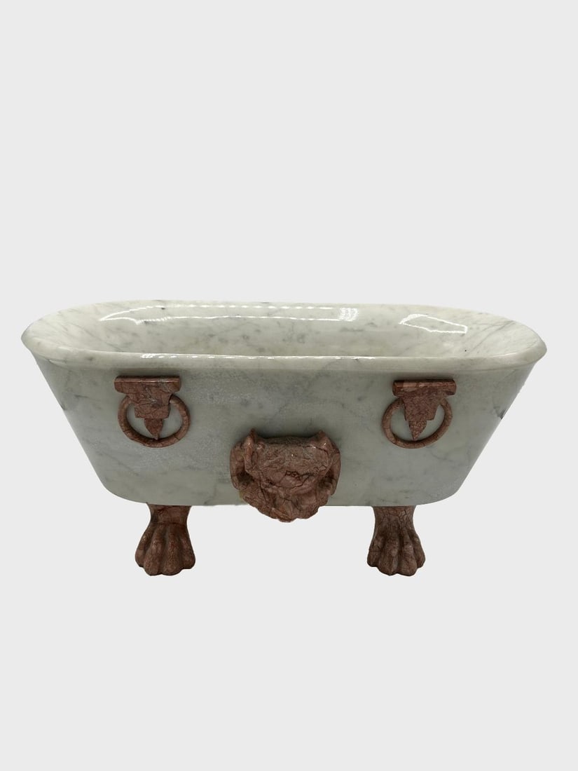 Antique Marble European Jardiniere Centerpiece H: 8" W: 19" D: 9": Shipping in - House available