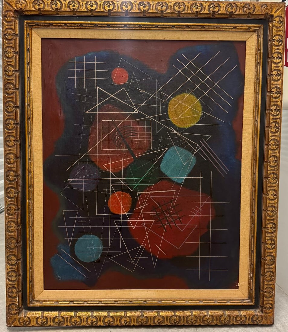 In the Manner of Wassily Kandisky Mixed Media on Canvas Art: 30" x 24" (1 of 4)