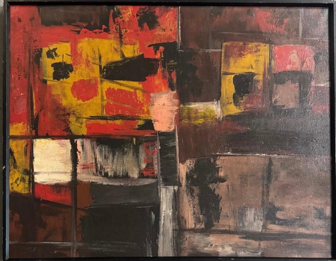 Soo Pieng Cheong 1961 (Attributed) Oil on Canvas Art: 21.5" x 27.5" (1 of 3)