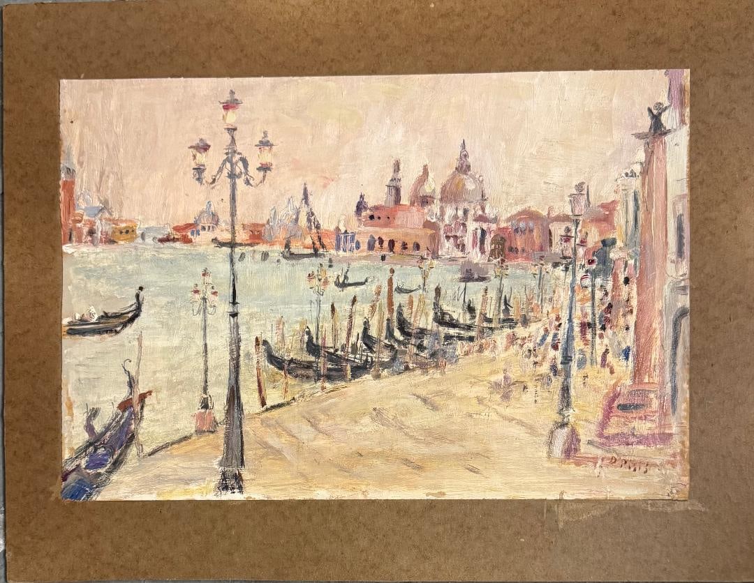 Filippo de Pisis Attributed Oil on Board Art: 10.5" x 15.5": Shipping in - House available. No COA - Filippo De Pisis was an Italian painter and poet.