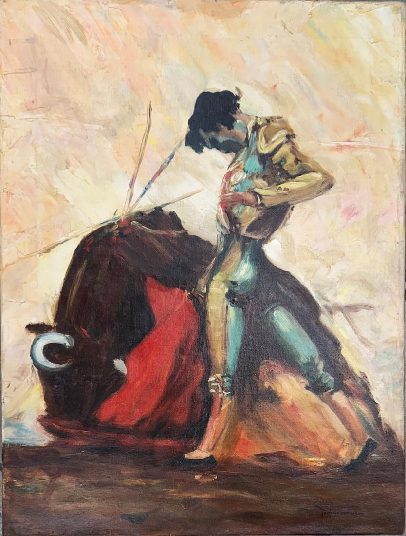 Porfirio Salinas (Attributed) Oil on Canvas Art:24" x 18": Shipping In - House available. NO COA - Porfirio Salinas (November 6, 1910 - April 18, 1973) was an early Texas landscape painter who is recognized for his depictions of the Texas Hill Country in the