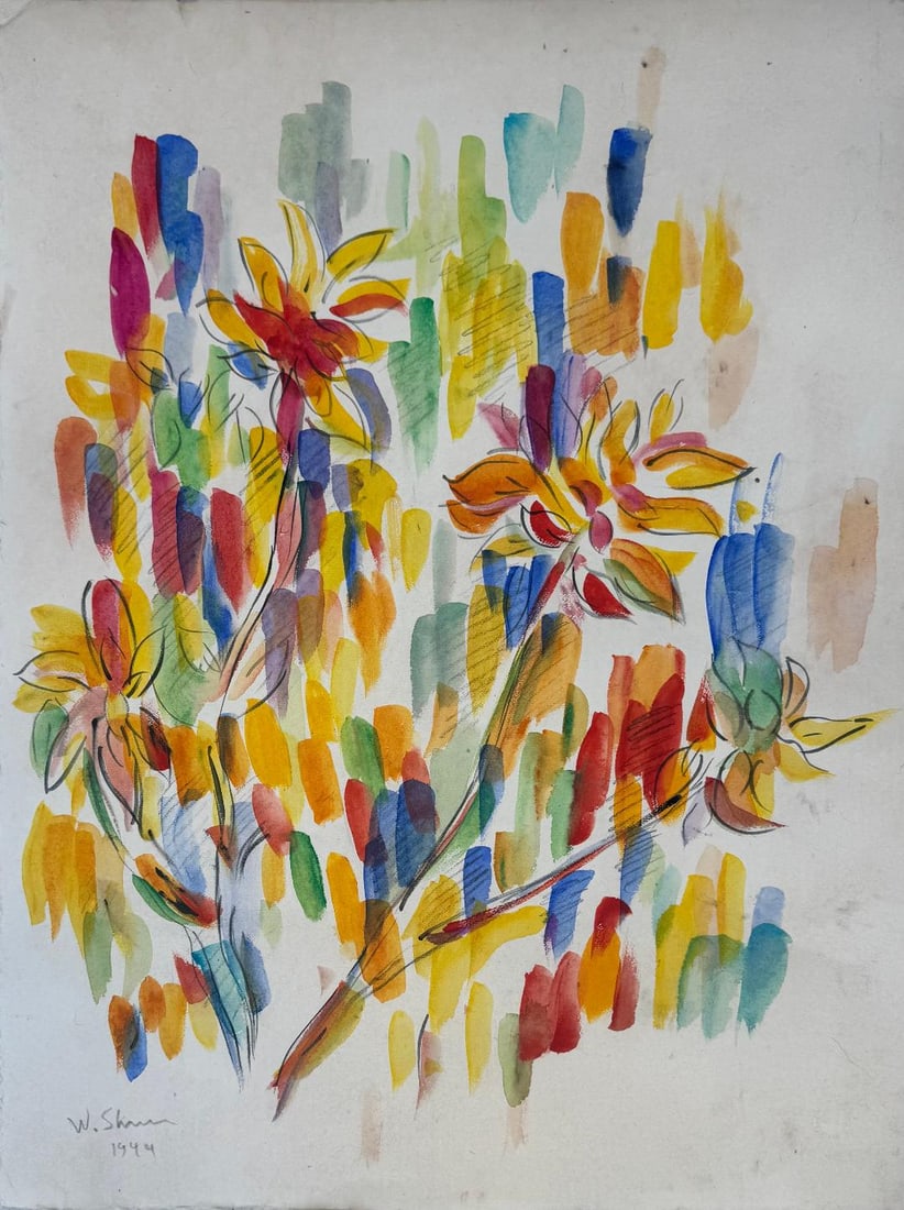 Wladyslaw Strzeminski (Attributed) Mixed Media on Paper Art: 24" x 18" No COA (1 of 3)