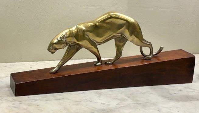 Art Deco Bronze Sculpture of Panther 19" x 7.5" Model of Maurice Prost (1 of 2)