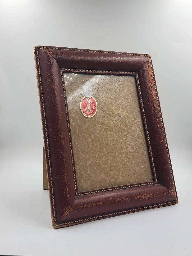Hermes Paris Art Deco Leather Photo Frame 9.7" x 7.8" France: Shipping in USA $ 35.