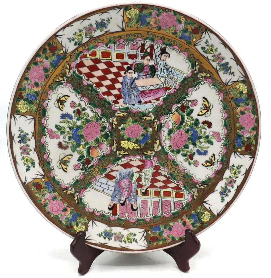 Antique Chinese Family Rose Plate Diam: 14" (1 of 5)
