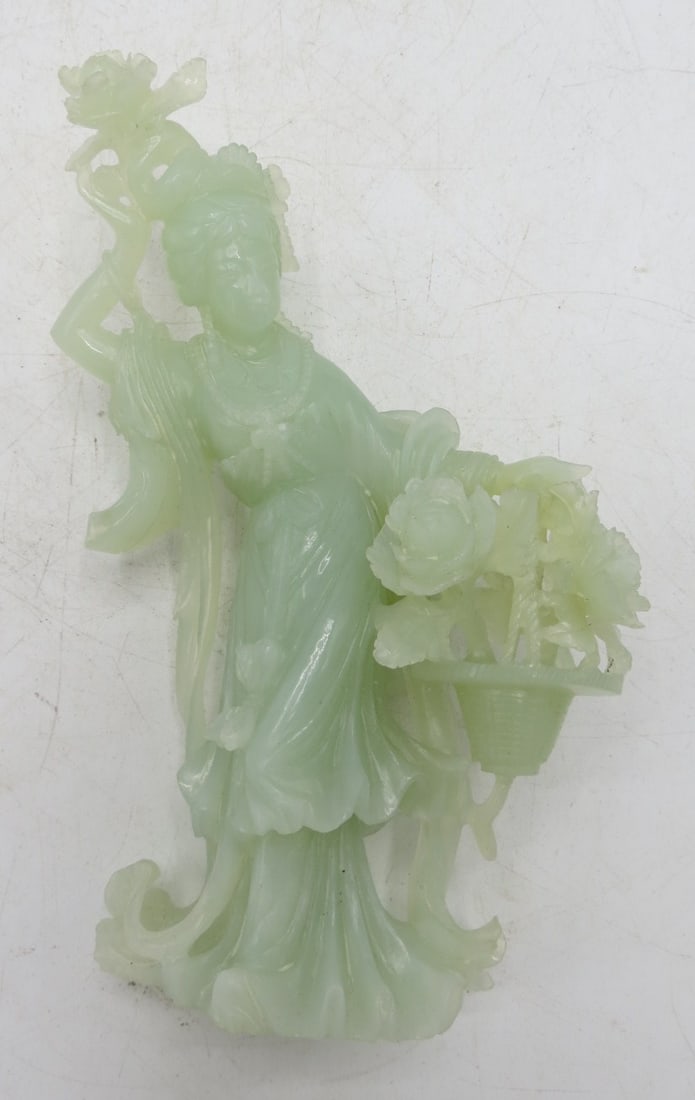 Antique Jade Sculpture H: 6.5" W: 3" D: 2": Shipping in - House available