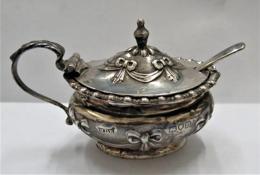 English Sterling Silver Saucer /w Spoon 2" x 3": Shipping in - House available