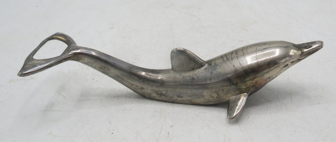 Art Deco Bronze Bottle Opener "Dolphin" L: 7": Shipping in - House available