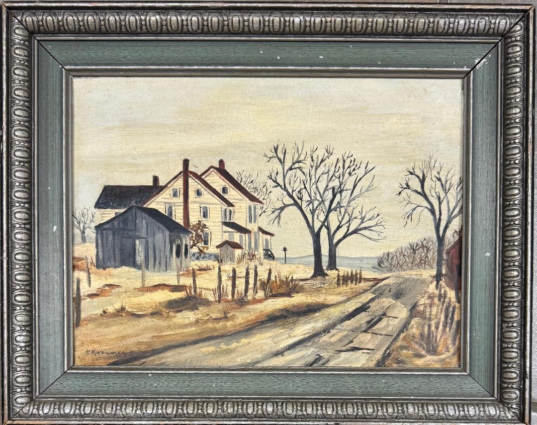 Kenneth Nunamaker (Attributed) Oil on Canvas Art: 9" x 12" Fr: 12" x 15" No COA (1 of 3)