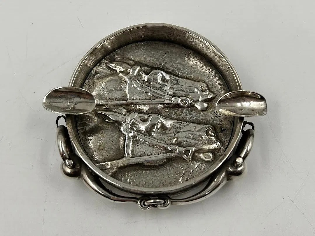 Hermes Paris Art Deco Ashtray w/ Horses Diam: 3.7" France: Shipping in - House available
