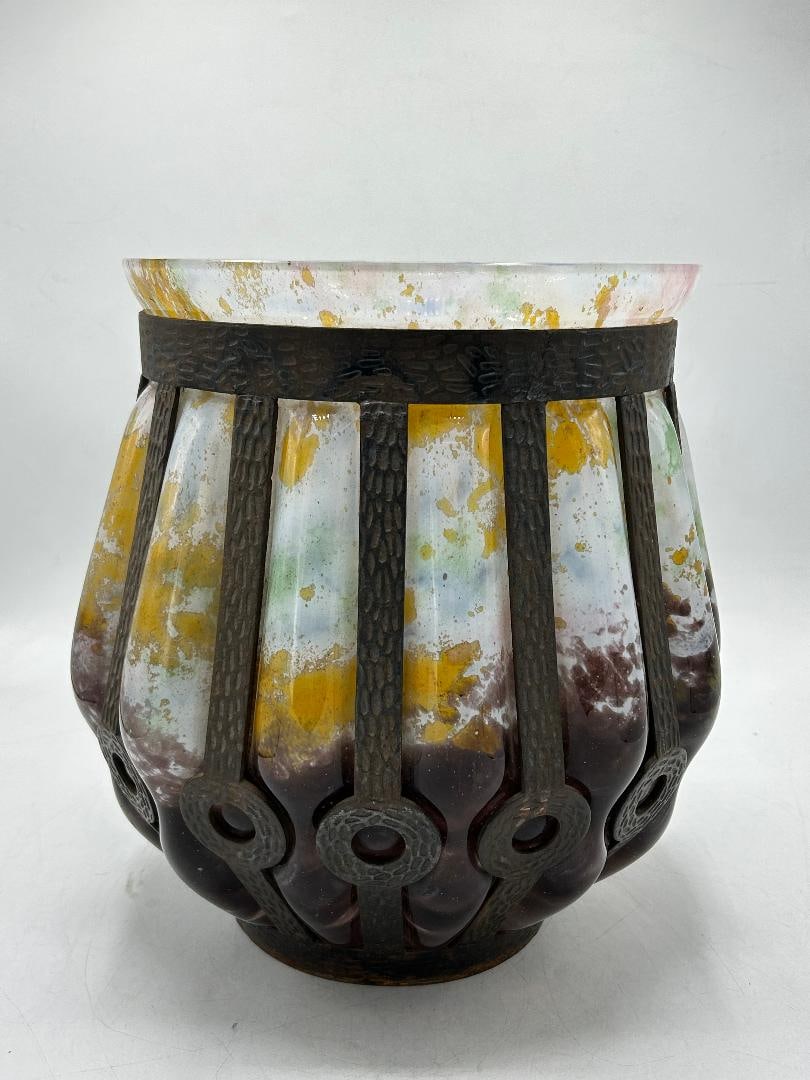 Delate Nancy and Majorelle Art Deco Glass Vase H: 12" Diam: 10" France: We have an in-house shipping department to ensure your post-purchase processing is as easy as possible. We encourage you to call us 561-2129413 or contact carstensgalleries@yahoo.com if you have any f