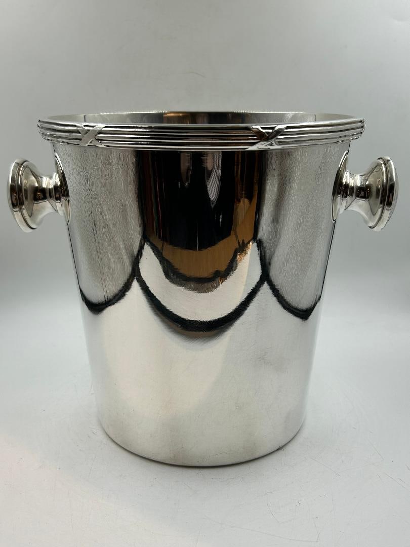 Christofle Art Deco Silverplated Champagne Bucket H: 8" W: 7" France (1 of 5)