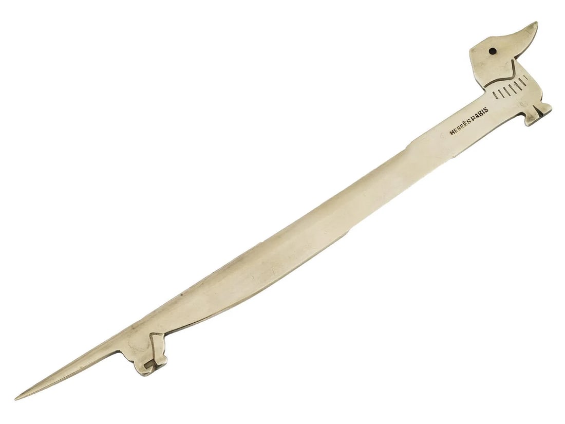 Hermes Paris Art Deco Dachshund Letter Opener L: 9.5" (1 of 2)
