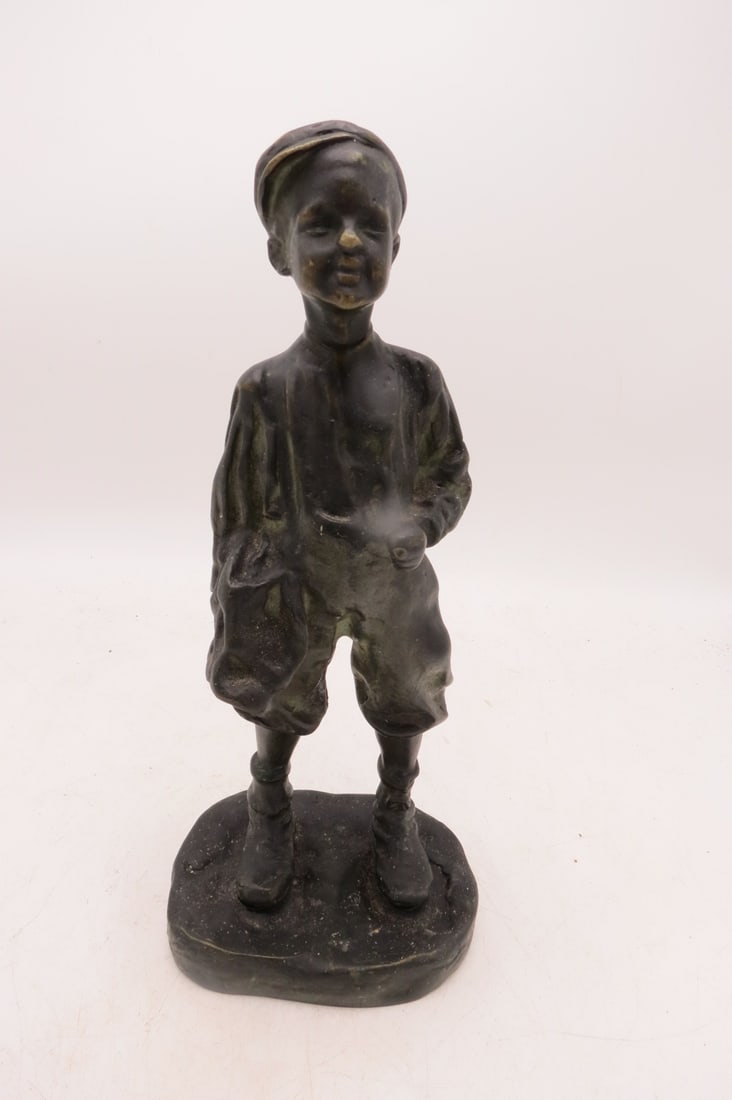 Adolphe Rivet Bronze Sculpture of Boy H: 13" France: We have an in-house shipping department to ensure your post-purchase processing is as easy as possible. We encourage you to call us 561-2129413 or contact carstensgalleries@yahoo.com if you have any f