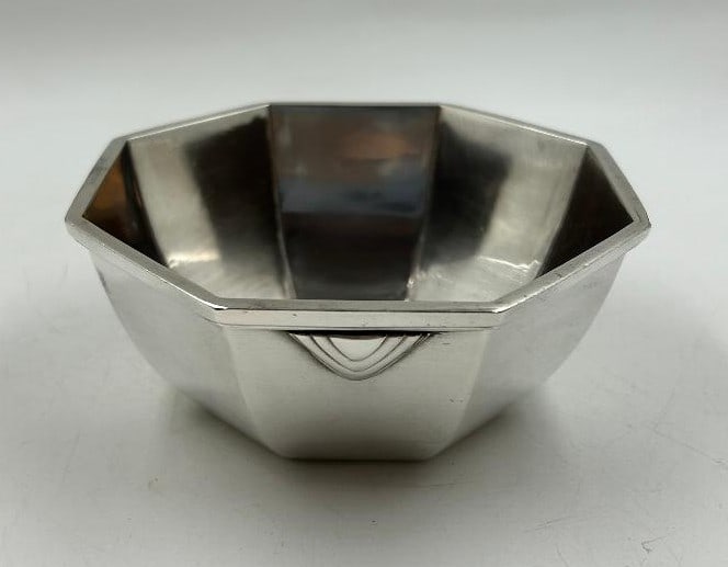 Jean Puiforcat Art Deco Silverplated Bowl H: 2" Diam: 5" France: Shipping in - House available. Jean E. Puiforcat was a French silversmith, sculptor and designer. Miller's Antiques Encyclopedia calls Puiforcat the "Most important French Art Deco silversmith".
