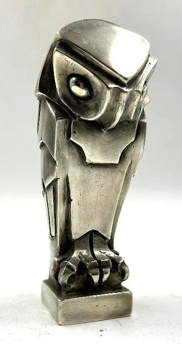 Edouard Sandoz Car Mascot Owl Hibou Art Deco H: 4.2" France (1 of 4)