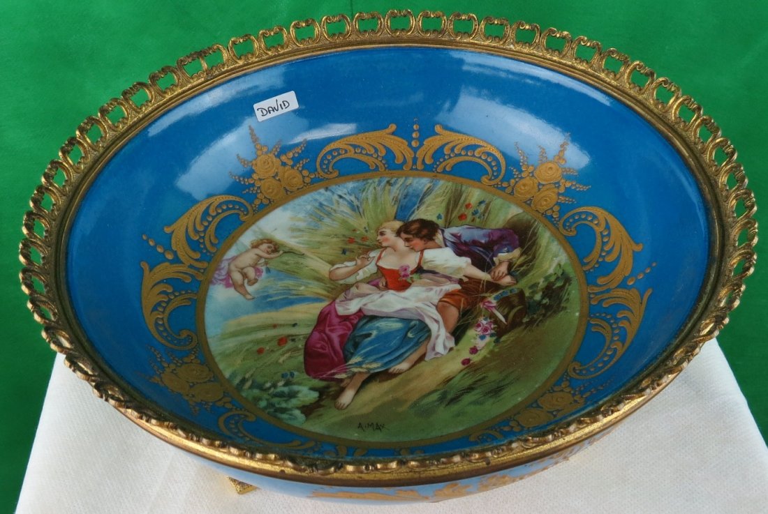 Limoges Porcelain & Bronze Center Piece By Max - 6