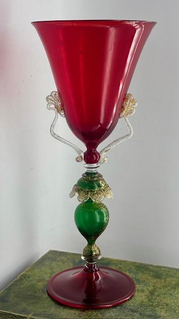 Rare Murano Glass Multicolor Cup H: 9.3" Italy (1 of 1)