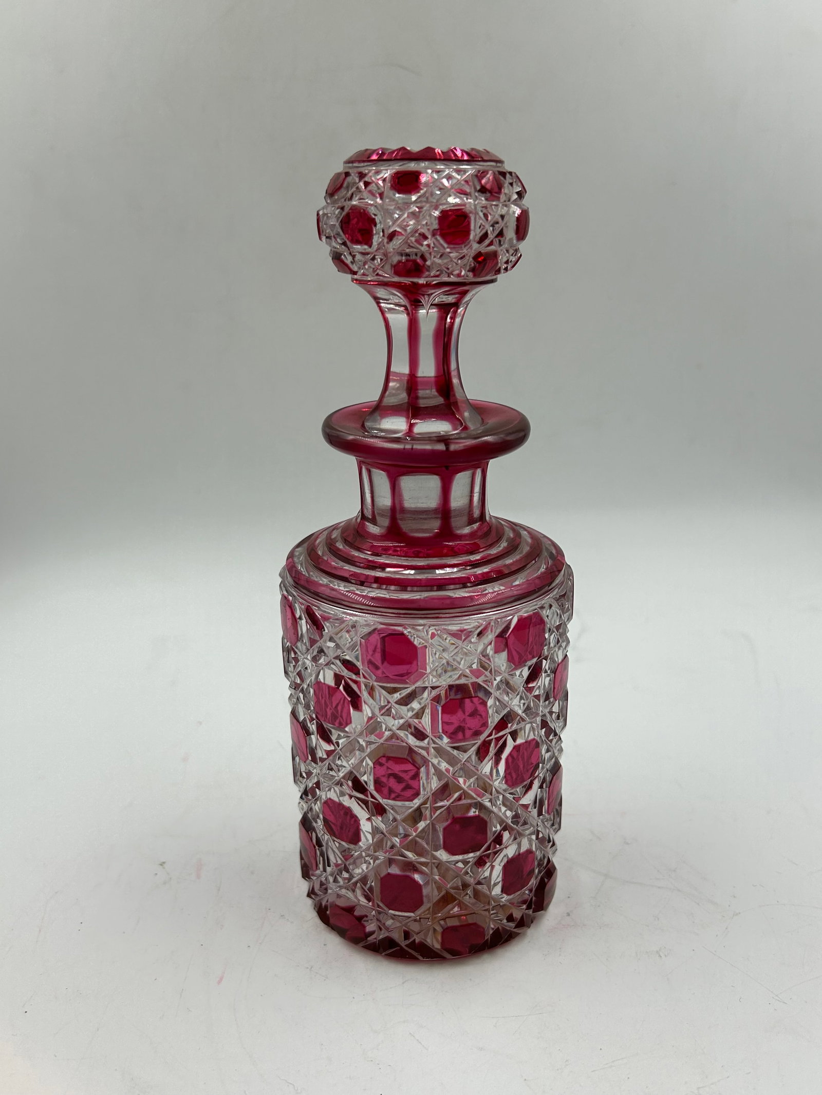 European Cut Crystal Riby Perfume Bottle H: 7" (1 of 5)