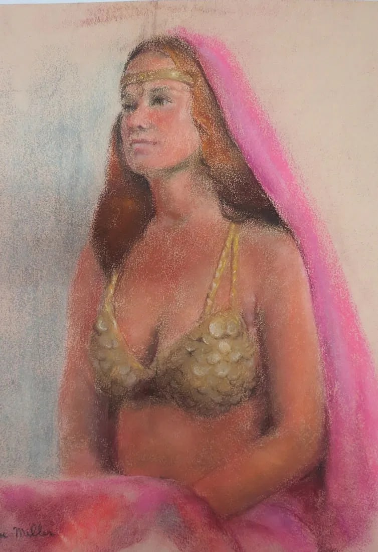 Jean Miller "Attributed" Pastel on Paper Art: 20" x 16" Unframed No COA: Shipping in - House available. Jean Miller (12 August 1929 – 10 January 2014) was an English actress and painter.
